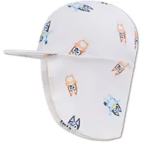 Swim Essentials - zonnehoedje - 0-4 jaar - UV kap - Uv nekbescherming - blauw - Bluey
