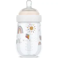 Mepal Mio Babyfles - 240 ml - Anti-koliek - Spiraalontwerp voorkomt verstopping - Siliconen van medische kwaliteit - Sunshine & Rainbow