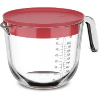 Mepal Glas maatbeker met deksel Chef it - 1 l - Maataanduiding - Vaatwasmachine-. magnetron- en ovenbestendig - Bakspullen - Coral