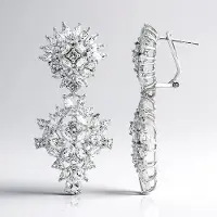 Cavill - Zilveren Oorbellen - 925 Sterling Zilver Rhodium - Witte Topaas Peervorm & Marquise 8,334 Ct - Klapsluiting - Elegante Edelsteen Sieraden
