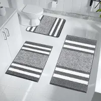 Famanu - Luxe 3-delige badmatset, microvezel, zacht en absorberend, machinewasbaar