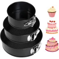 Famanu Ronde taartvorm, anti-aanbaklaag, scharniervormen van roestvrij staal met afneembare bodem (11 cm/18 cm/22 cm)
