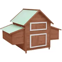 vidaXL Kippenhok 150x96x110 cm massief vurenhout mokkakleurig en wit