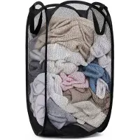 BOTC Wasmand - Waszak - Laundry basket - Waszak vouwbaar - Draagbaar wasbox - Zwart