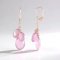 Cavill - Lavendel Chalcedoon Oorbellen - 925 Sterling Zilver Rosé Verguld - 26,1 ct Fancy Briolette - Handgemaakt Elegant Druppelvormig