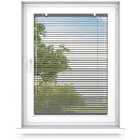 Fart Produkt time4blinds - Binnenjaloezieën Zonder Boren - Aluminium Jaloezieën - Aluminium Rolgordijnen voor Woonkamer, Slaapkamer, Keuken, Kantoor - met Koordgeleiders - Antraciet, Links, 1100x1400