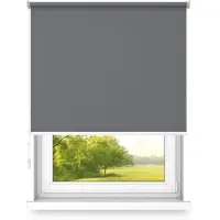 Time4blinds Rolgordijnen Verduisteringsrolgordijn Vrijhangend rolgordijn zonder cassettemuur of plafondmontage UV-bescherming Thermische eigenschappen Solide 180x140 cm Licht antraciet - links