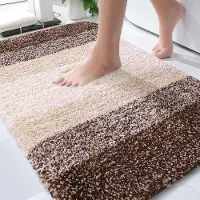 Famanu – Badkamermat - extra zachte en absorberende microvezel - antislip - pluche - hoogpolig - machinewasbaar - droogkastbestendig - badmat voor badkamervloer - bad en douche - 60 x 40 cm - bruin