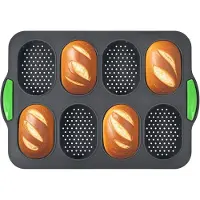 Famanu - Broodvorm siliconen Frans model met 8 roosters voor baguettes en broodjes