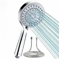 Markenlos handdouche met 1,5 meter slang, waterbesparend, 5 spuitpatronen, afneembare hogedrukkop