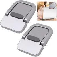 Famanu – Laptopstandaard - 2 stuks - opvouwbare laptopstandaard - zelfklevende computerhouder - mini-laptopstandaard - onzichtbare laptophouder - compatibel met vele laptops (zilver)