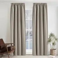 Famanu – Thermische verduisteringsgordijnen - pleattrip - slaapkamer - woonkamer - keuken - nursery - 140 x 245 cm - zwart