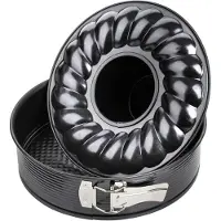 Famanu - Springvorm met platte en buisbodem Ø 24 cm, zwart metallic