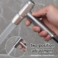 Famanu Bidet-douche, roestvrij staal, met dubbele straal en wandmontage - zilver