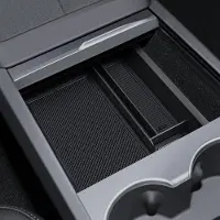 Markenlos Opbergvak voor de middenconsole, met zachte bekleding en meerdere compartimenten - Zwart