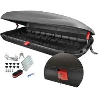 Markenlos - Dakkoffer met 400 liter volume - autokoffer in carbonlook - afsluitbaar dankzij centrale vergrendeling - dakkoffer voor dakbagagedrager