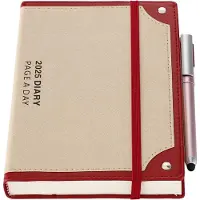 Famanu Academisch agenda voor 2025, één pagina per dag, dagplanner van januari 2025 tot december 2025, dagboek, hardcover organizer, wekelijkse en maandelijkse planner met pen, penhouder en stickers
