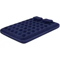 Markenlos – Luchtmatras - queensize - met handpomp en kussens - opblaasbaar matras voor binnen en buiten - tweepersoons