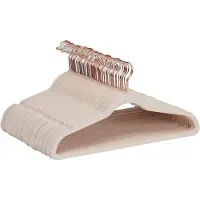 Famanu – Slanke fluwelen kledinghangers - antislip - zachtroze/roségoud - 50 stuks - geschikt voor pakken - blouses en jassen - duurzaam en ruimtebesparend - stijlvol ontwerp voor kledingkasten