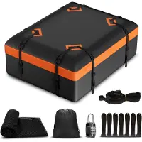 Markenlos Dakbox voor auto, waterdicht, opvouwbaar, met antislipmat en bagageslot, geschikt voor voertuigen met of zonder dakdragers, afmetingen: 112 x 86 x 43 cm