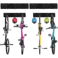Markenlos fietsenrek voor 4 fietsen en 3 helmen, met verstelbare bevestigingen - ideaal voor in de garage
