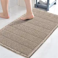 Famanu – Badmat - antislip - schimmelbestendig - 60 x 90 cm - kaki wafelbadkamermat - extra zachte en comfortabele badmat - machinewasbaar - super waterabsorptie douchemat