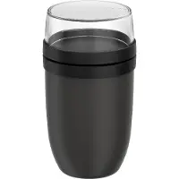 Mepal Lunchpot xl Ellipse - 750 + 300 ml - Yoghurtbeker en Muesli beker to go - Geschikt voor vriezer. magnetron en vaatwasser - Nordic black
