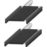 Famanu – Broekhangers set van 20 met draaibare clips, ruimtebesparend en stevig, zwart