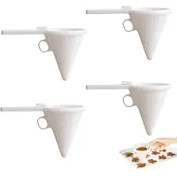 Famanu - Trechter Dispenser Set 4 stuks, plastic zuigertrechter deegdispenser en portioneerder voor bakken en taartdecoratie, keukenaccessoires