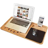 Famanu - Ventilatie-laptopbureau met luchtgaten – groot formaat – stabiel