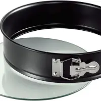 Famanu – Ronde springvorm 26 cm met glazen bodem, snijbestendig en lekvrij, serveerklare bakvorm met anti-aanbaklaag
