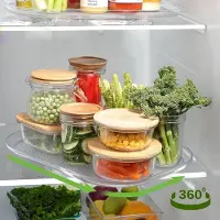 Famanu - Premium koelkast Lazy Susan, antislip draaiplateau voor keukenopslag