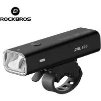 RockBros Fietslamp 400 Lumen – USB Oplaadbare Koplamp – Waterdicht IPX6 – 2000 mAh – Voor Elektrische Fiets, MTB, Stadsfiets – 4 Modi + 200m Bereik