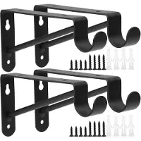 Famanu Set van 4 stevige metalen plankdragers – Wandmontage voor planken en kledingroeden