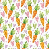 Ambiente Lunch servetten - Carrots and hearts white