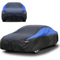 Famanu Autohoes, winterzeil, waterdicht, ademend, autohoes, waterdicht, stofdicht, sneeuwbescherming, zonwering, volledige garage voor sedan (450 tot 470 cm)