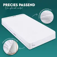 Famanu - Waterdichte matrasbeschermer 180x200 cm, Oeko-Tex gecertificeerd, ademend en rondom elastisch – Wit