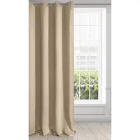 Famanu – Gordijn ondoorzichtig - blackout - satijn verduisteringsgordijn met oogjes 1 stuk - beige - 135 x 250 cm