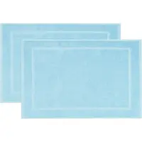 Famanu – Set van 2 badmatten - 100% katoen - ca. cm - 600 gsm - lichtblauw - zacht en absorberend - geschikt voor badkamer of toilet - onderhoudsvriendelijk