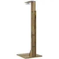 vidaXL Tuindouche, 214,5 cm. Gemaakt van geïmpregneerd grenenhout en roestvrij staal