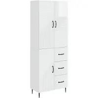vidaXL Kast Set 2 st Hoogglans Wit Bewerkt hout