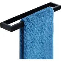 Famanu Badkamer Handdoekhouder Handdoekring Zwart Handdoekhouder Zonder Boren Roestvrij Staal SUS304, 30 CM Handdoekenrek Wandmontage Keuken, Badkamer, EGJF030-B