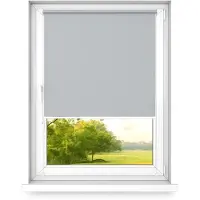 Time4blinds - Verduisteringsrolgordijn Zonder Boren - Verduisteringsrolgordijn, Rolgordijn Verduistering - 3 Soorten Montage, Zilveren Thermische Coating - Maanlichtgrijs, 1200x2500mm, Rechts
