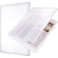 Famanu archiefbox A4 - 2 stuks, stapelbaar, transparant, met deksel