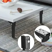 Famanu - 2 stuks inklapbare tafelpoten - zwart metaal - opklapbare meubel-/bank-/bureau-/klapbedpoten