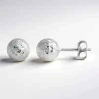 Cavill - Zilveren Oorbellen - 925 Sterling Zilver Gerhodineerd - 19mm Bolvormig Gefacetteerd Design - Modern Glanzend Studs Dames