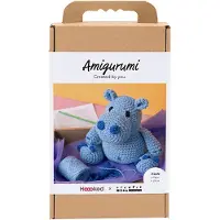 Creativ Company haakpakket amigurumi nijlpaard blauw lichtblauw katoen.