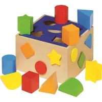 Goki Sorteerkist - Diverse Vormen - 16X16X10Cm - Hout - 1 Jaar