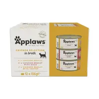 Applaws Multipack Kipselectie In Bouillon 12x156g Natvoer Voor Katten