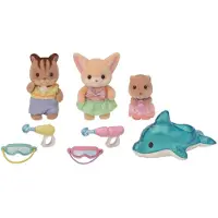 Sylvanian Families 5749 Trio Peutervriendjes Zwembad Fun- inclusief 3 fluweelzachte speelfiguren